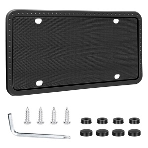 Silicone License Plate Frame for Any US Car 1 Pack Car License Plate Cover, Universal US Car Black License Plate Bracket Holder. Rust-Proof, Rattle-Proof, Weather-Proof