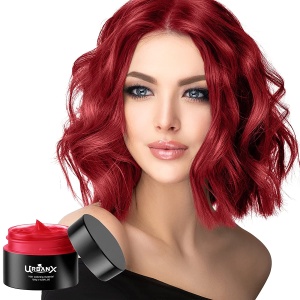Best Washable Hair Coloring Wax Material Unisex Color Dye Styling Cream Natural Hairstyle Pomade Temporary Party Cosplay Natural Ingredients- Red