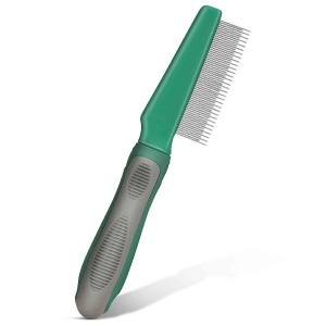 Best fine-toothed Metal Flea Comb Small Size Terrier Dogs, Effective And Grooming Flea Comb Pet Dogs Coat Type- Green