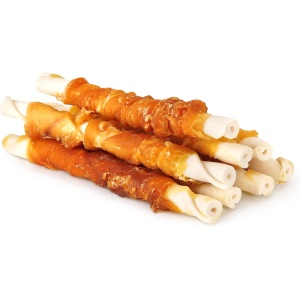 HealthyBones Chicken Breast Wrapped Natural Dog Treats, Healthy High-protein chicken fillet dog treats for Med Herding Dogs , 9 Count