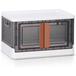 Multi-functional Collapsible Space-saving Storage Cabinet – Versatile and Easy to Assemble Storage Solution for Home and Office- Storage Bins With Lids/Plastic Storage/Stackable- 19 Gal Folding Storage Box- White- 1 piece