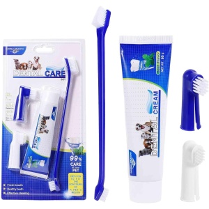 Best Dog Toothbrush & Toothpaste Kit for Chihuahua and Other Companion Dogs Dogs - Natural Ingredients Reduce Plaque, Whiten Teeth, Freshen Breath