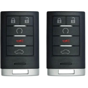 (2-Pack) Replacement 2014 Cadillac CTS Key Fob – FCC: M3N5WY7777A, 2AOKM-GV8 – PN: 25943676, 25943677 – 5 Button