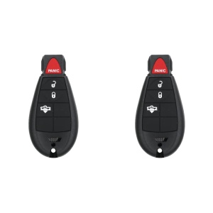 (2-Pack) Replacement 2016 RAM Truck Key Fob – FCC: GQ4-53T, GQ453T – PN: 68521302, 68521302AA – 4 Button