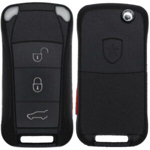 Replacement 2003 Porsche Cayenne Key Fob – FCC: KR55WK45032 – PN: 7L5-959-753-B-K – 4 Button
