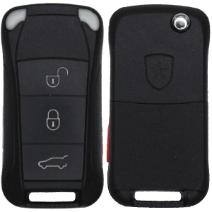 Replacement 2001-2004 Porsche Cayenne Key Fob – FCC: KR55WK45032 – PN: 7L5-959-753-B-K – 4 Button