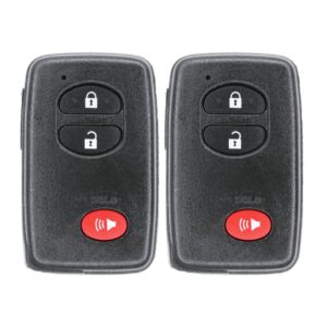 (2-Pack) Replacement 2010-2012 Toyota RAV4 Key Fob – FCC: HYQ14AEM – PN: 89904-0R060 – 3 Button