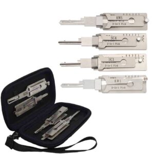 Aftermarket Lishi Residential Pick Set Of 4 KW1 KW5 SC1 SC4 Include Magnetic Case