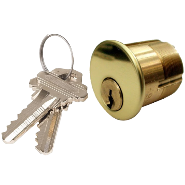 Aftermarket 1 1/4 Inch Mortise Cylinder Brass Finish – Schlage Keyway - image 1
