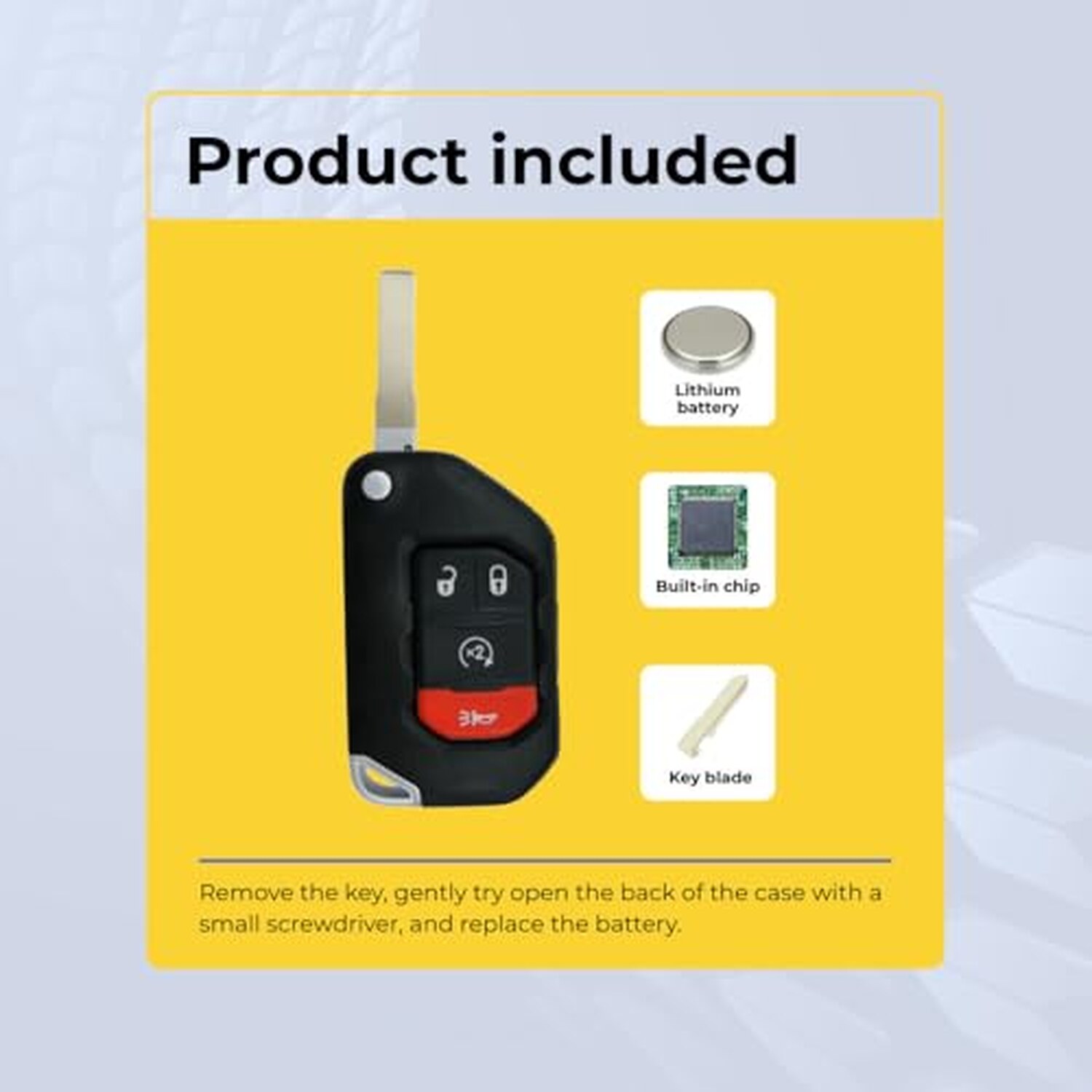 Replacement 2018-2021 Jeep Gladiator Wrangler Key Fob – FCC: OHT1130261 – PN: 68416784AC, 68416785 – 4 Button - Image 7