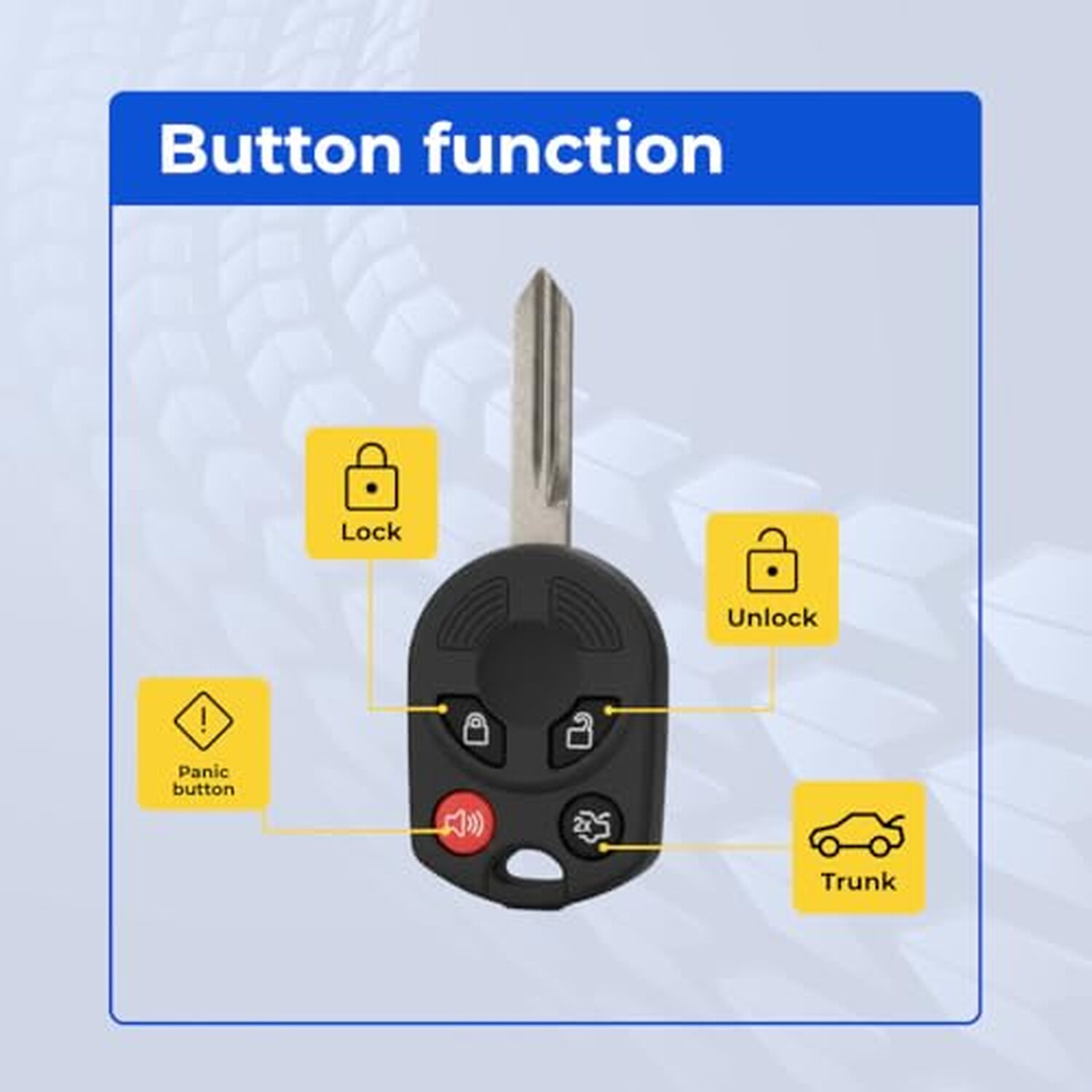 Replacement 2008 Ford Edge Key Fob – FCC: CWTWB1U793, OUC6000022, 164-R7040 – PN: 164-R7040 – 4 Button - Image 7