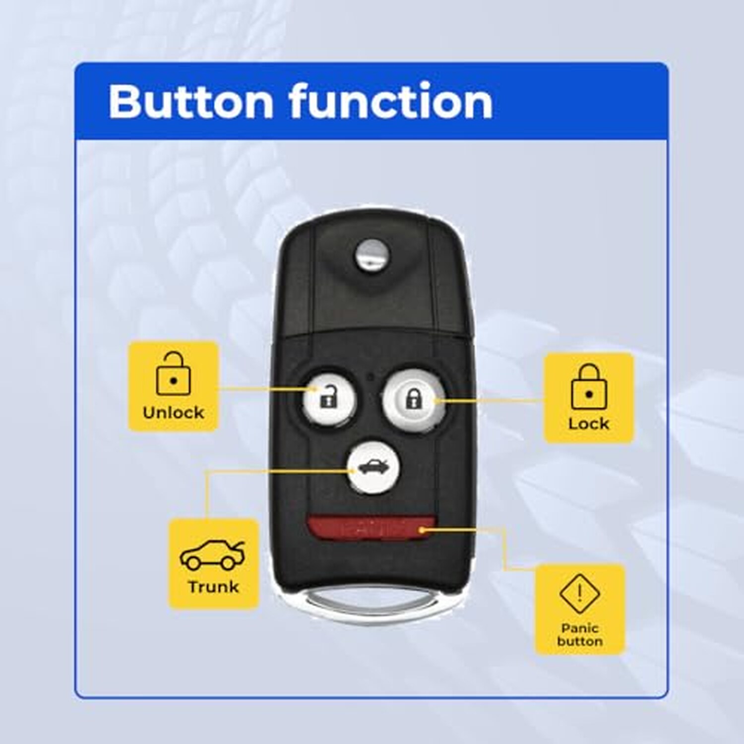 Replacement 2011 Acura Tsx Key Fob Remote FCC: MLBHLIK-1T, MLBHLIK1T PN: 35113-TK4-A00 4Btn - Image 5
