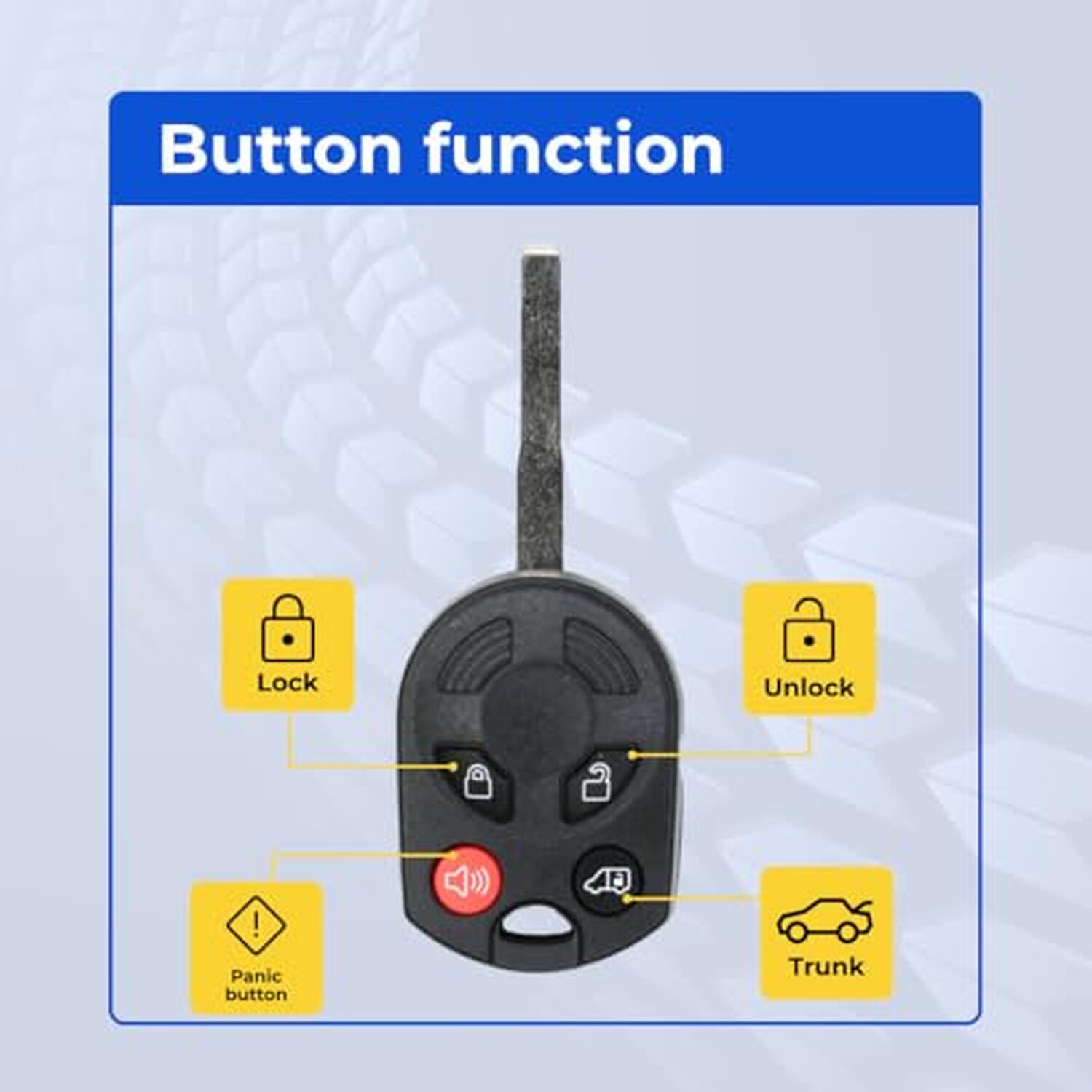 Replacement 2020 Ford Transit Van Key Fob – FCC: OUCD6000022, 164-R8126 – PN: 164-R8126 – 4 Button - Image 5