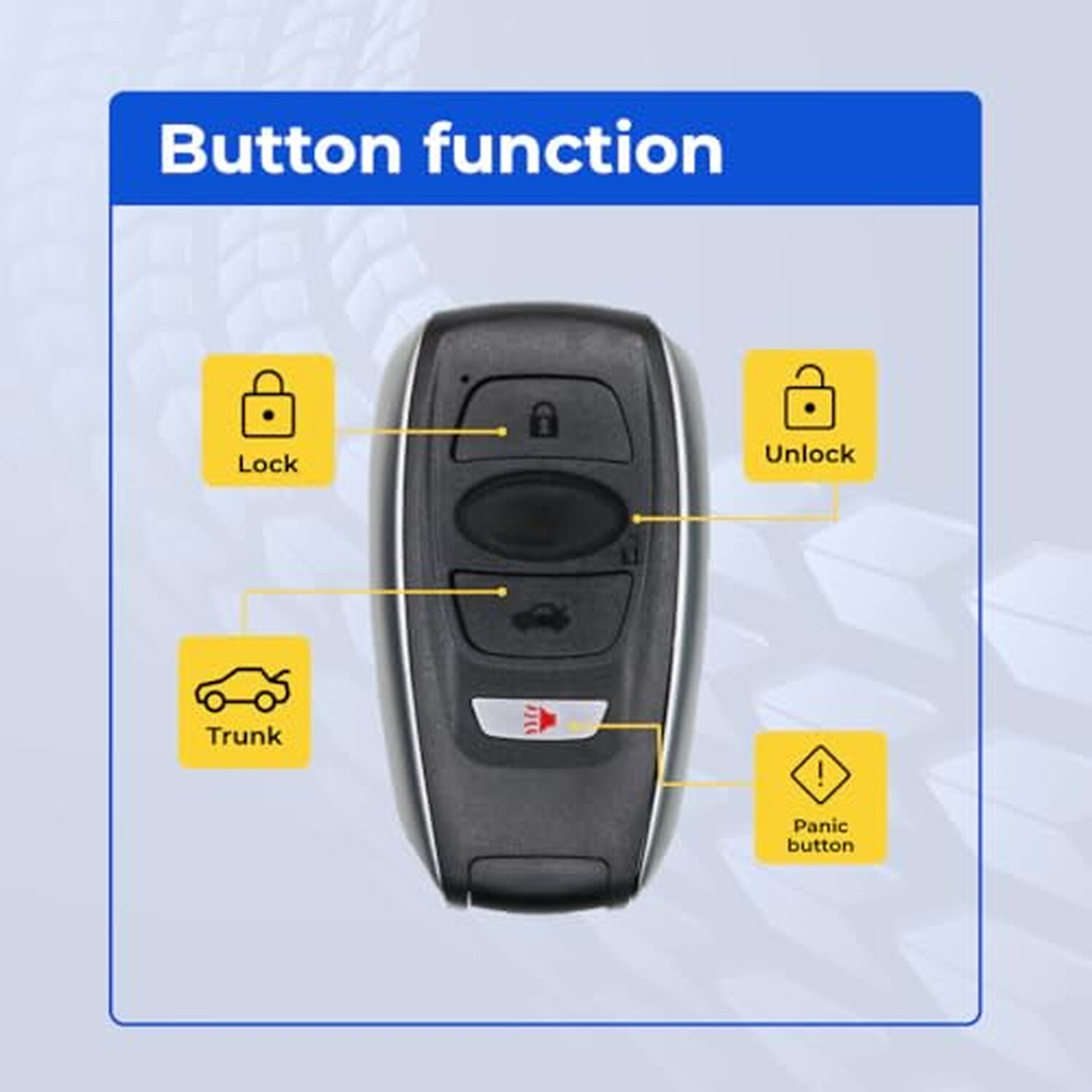 Replacement 2021 Subaru Outback Key Fob – FCC: 2AOKM-SB4 – PN: 88835-FL03C, 88835FL032 – 4 Button - Image 5
