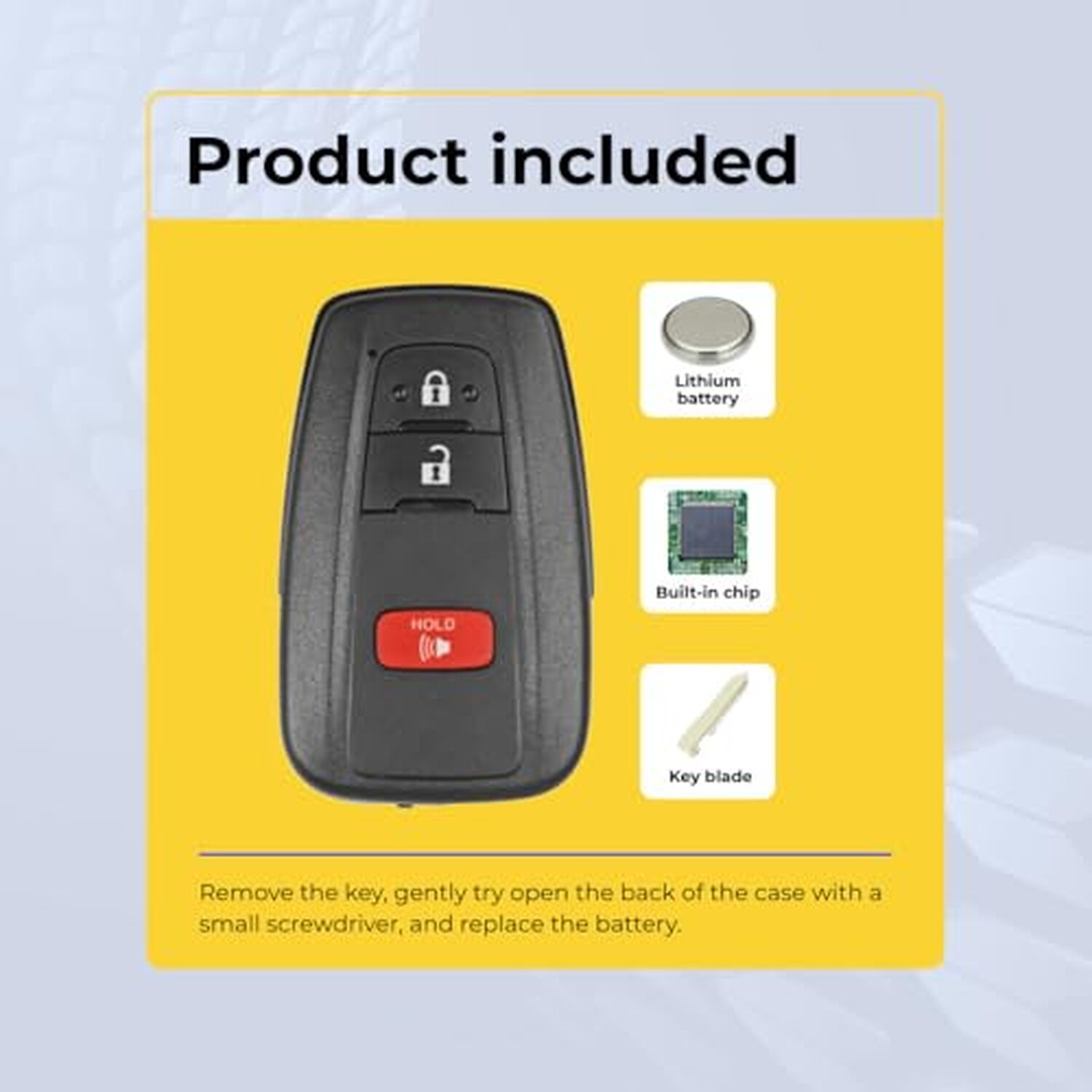 Replacement 2019 Toyota Prius Key Fob – FCC: HYQ14FBC – PN: 89904-47530 – 3 Button - Image 6