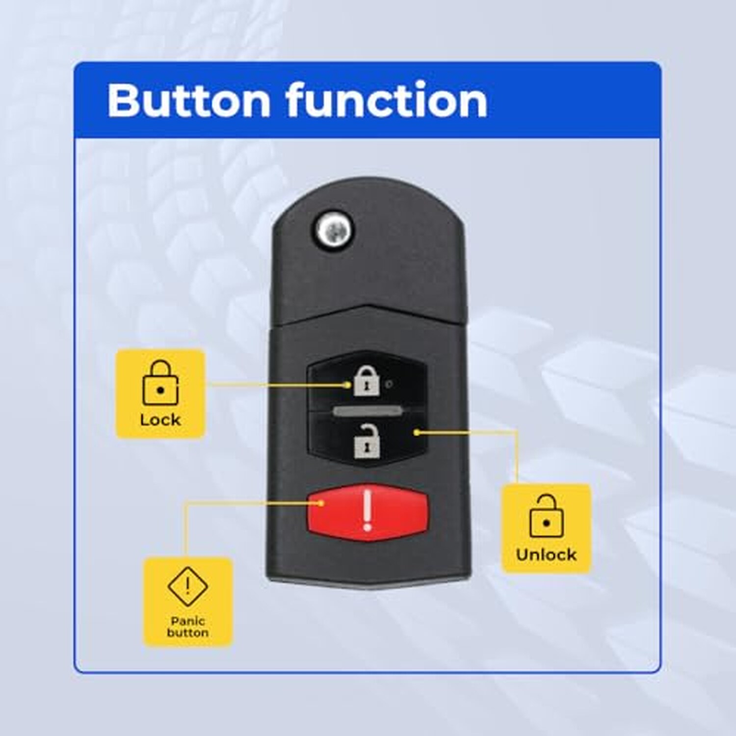 Replacement 2011 Mazda 5 Key Fob – PN: BCR2-67-5RY, CC43-67-5RYC – 3 Button - Image 6
