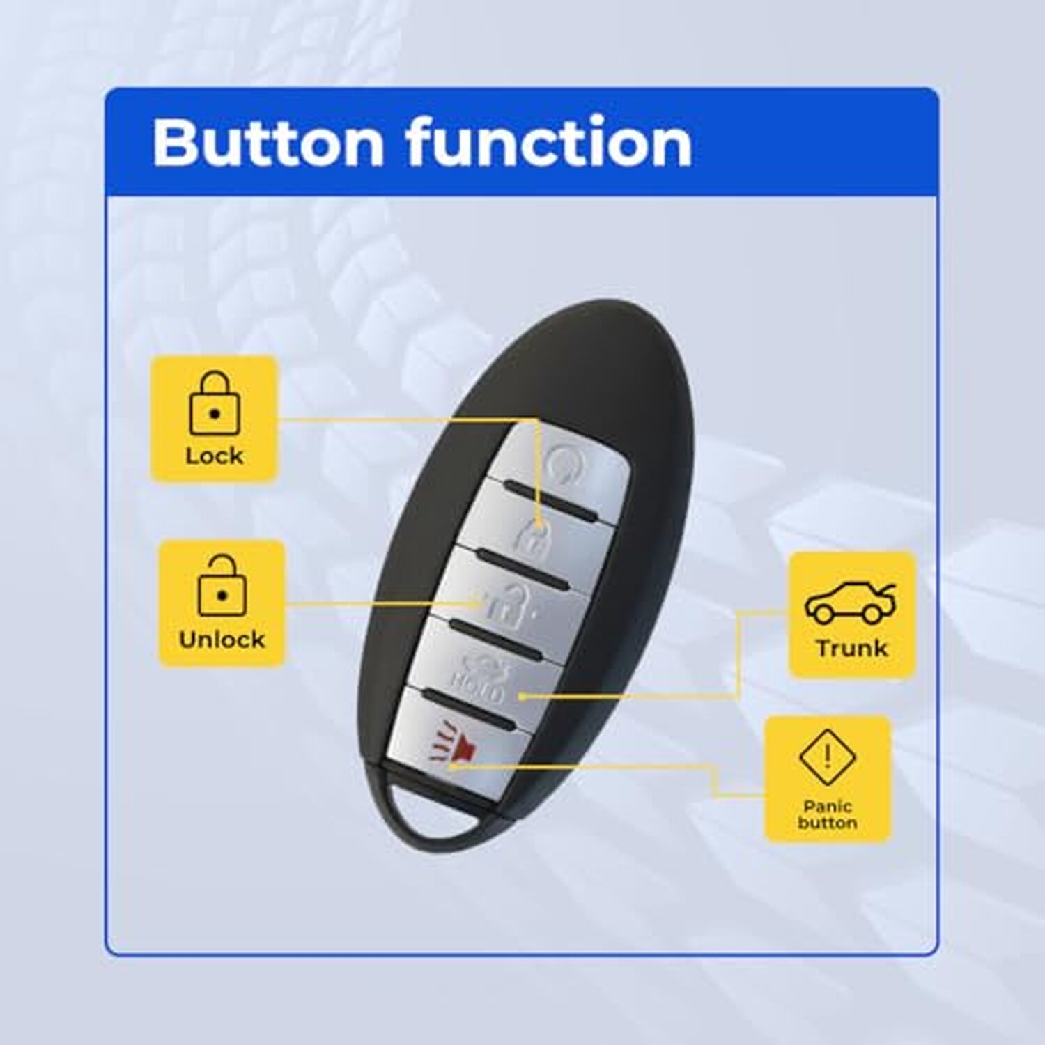 Replacement 2013 Nissan Altima Key Fob – FCC: KR5S180144014 – PN: 285E3-3TP5A, 285E3-3TP05, 285E3-9HP5B – 5 Button - Image 7
