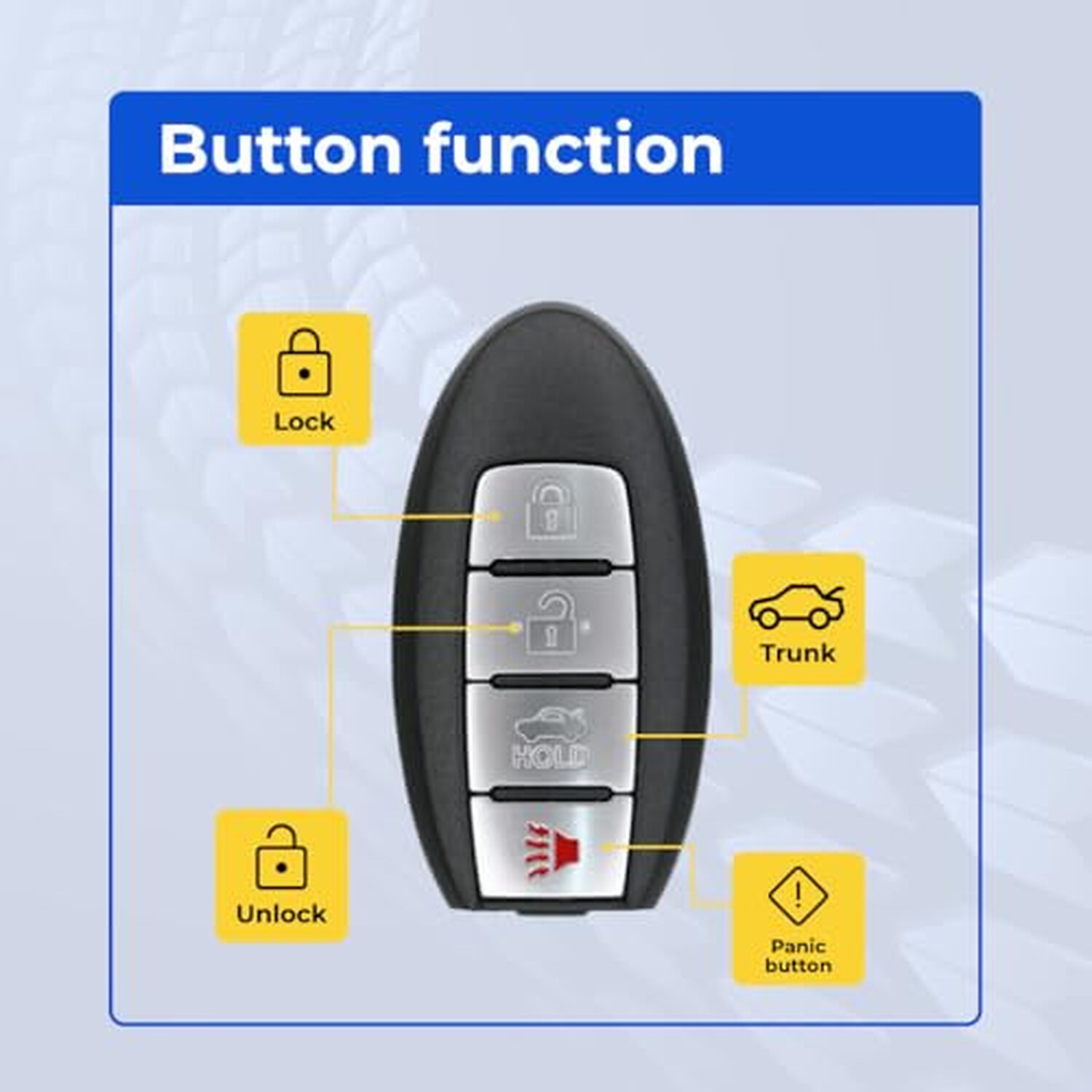 Replacement 2015 Nissan Sentra Key Fob – FCC: CWTWB1U840 – PN: 285E3-3SG0D – 4 Button - Image 6