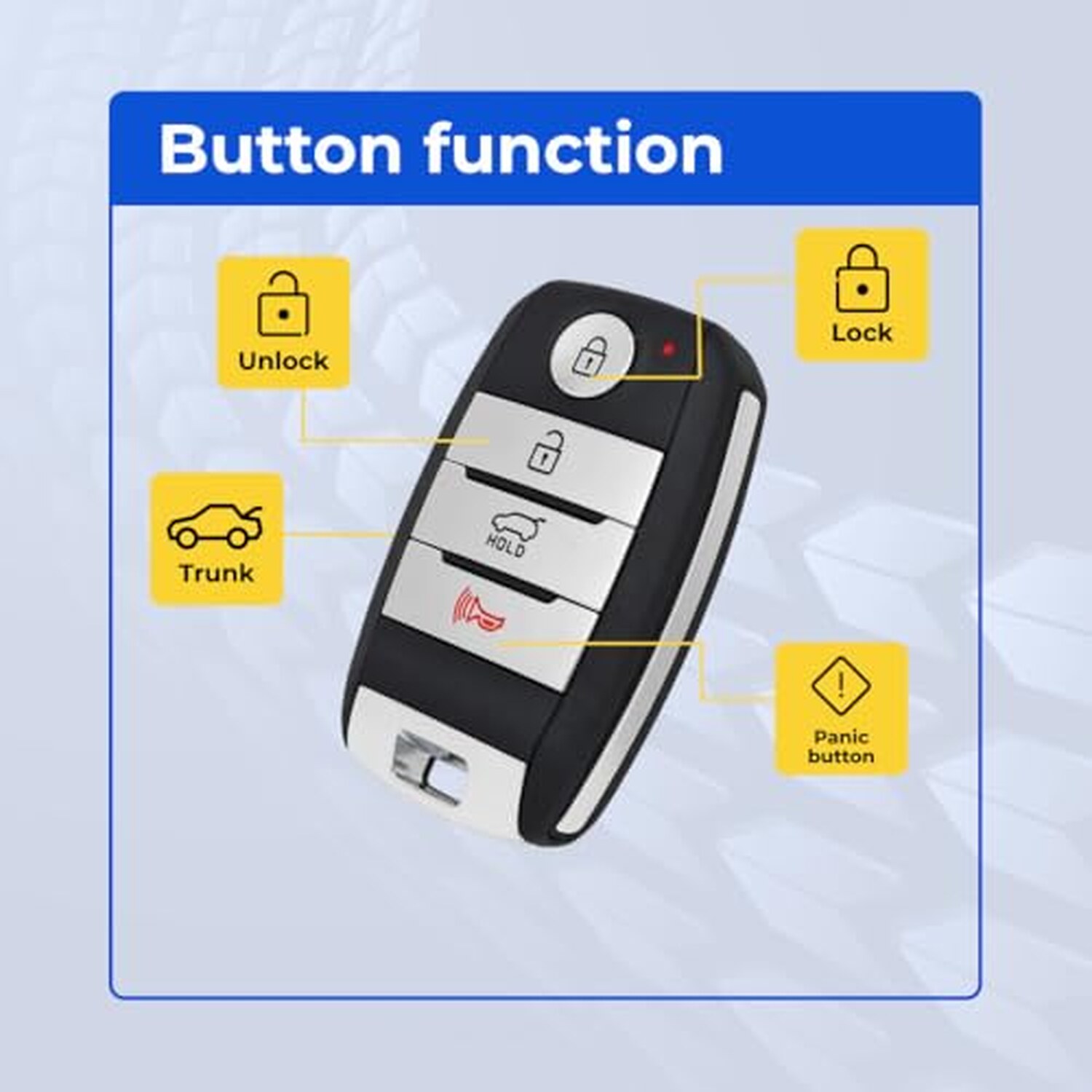 Replacement 2014-2017 Kia Optima, Rio, Sorento Key Fob – FCC: 95440-2T510, SY5XMFNA04 – PN: 95440-2T510 – 4 Button - Image 6