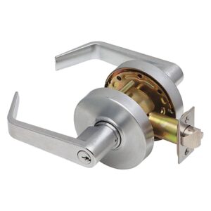 Aftermarket Grade 2 Entry/Office Cylindrical Lock Non-Clutching Regular Lever 3″ Rose Diameter Satin Chrome Finish - image 1