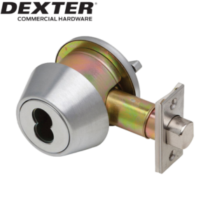 Aftermarket DEXTER Grade 2 Single Cylinder Deadbolt 2-3/8″ or 2-3/4″ Adjustable Backset SFIC Prep Less Core Satin Chrome Finish - image 1