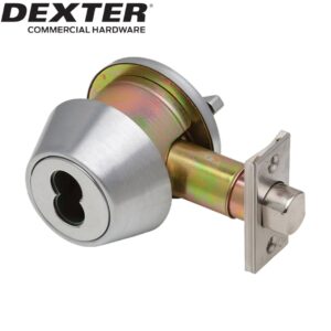 Aftermarket DEXTER Grade 2 Single Cylinder Deadbolt 2-3/8″ or 2-3/4″ Adjustable Backset SFIC Prep Less Core Satin Chrome Finish - image 1