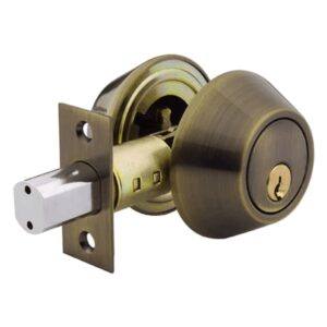 Aftermarket Grade 3 Double Cylinder Deadbolt, 2-3/8″ or 2-3/4″ Adjustable Backset Conventional Cylinder Brush Antique (KW1) - image 1