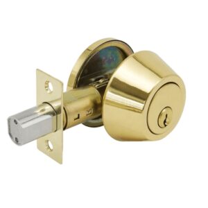 Aftermarket Grade 3 Single Cylinder Deadbolt, 2-3/8″ or 2-3/4″ Adjustable Backset Conventional Cylinder Bright Brass Finish (KW1) - image 1