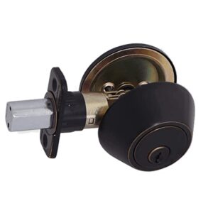 Aftermarket Grade 3 Single Cylinder Deadbolt, 2-3/8″ or 2-3/4″ Adjustable Backset Conventional Cylinder Oil Rubbed Bronze Finish (KW1) - image 1