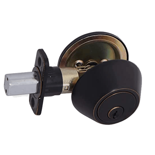 Aftermarket Grade 3 Single Cylinder Deadbolt, 2-3/8″ or 2-3/4″ Adjustable Backset Conventional Cylinder Oil Rubbed Bronze Finish (KW1) - image 1