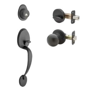 Aftermarket Oil Rubbed Bronze Single Cylinder Knob Door Handleset SC1 Keyway - image 1