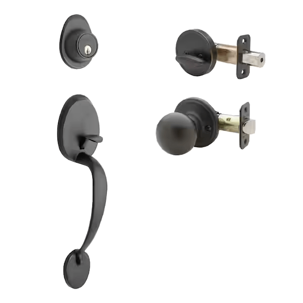 Aftermarket Oil Rubbed Bronze Single Cylinder Knob Door Handleset SC1 Keyway - image 1