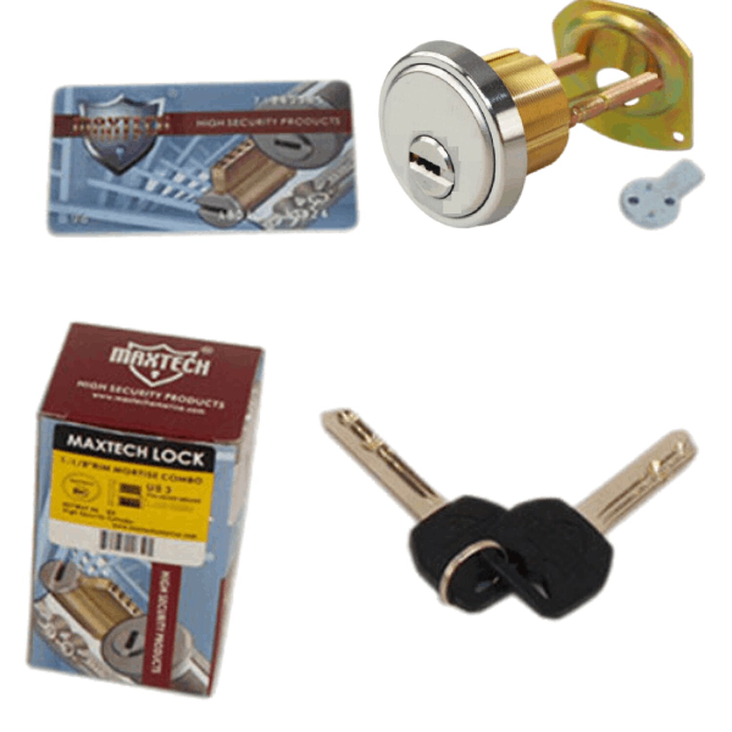 Aftermarket Satin Finish 1-1/8″ Rim/Mortise Cylinder With 2 Keys 006 KEYWAY - image 2