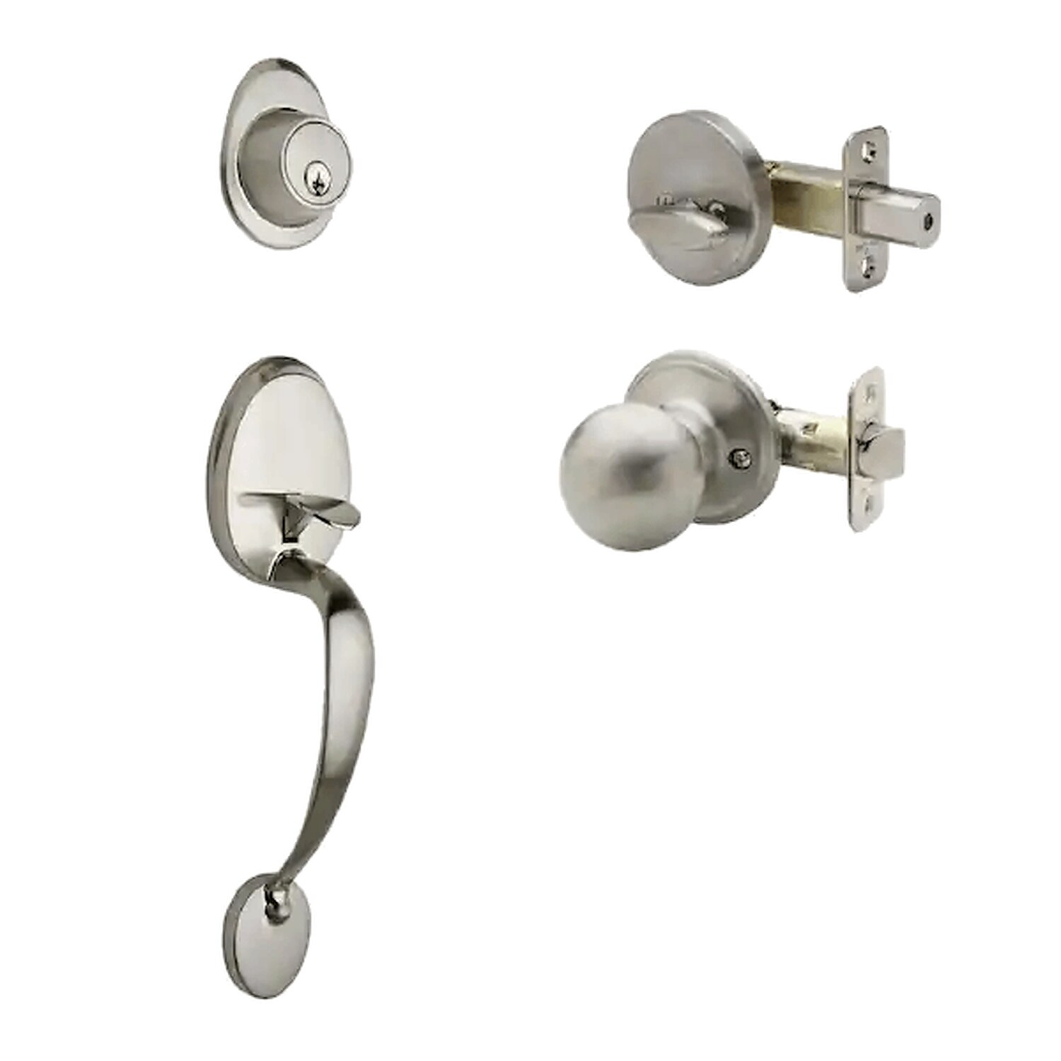 Aftermarket Satin Trim Single Cylinder Knob Door Handleset SC1 Keyway - image 1