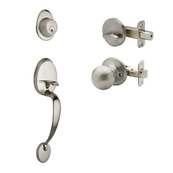 Aftermarket Satin Trim Single Cylinder Knob Door Handleset SC1 Keyway - image 1