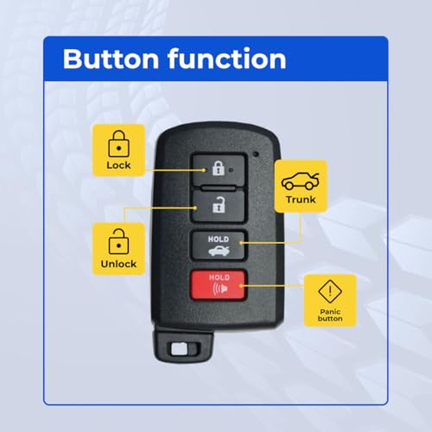 Replacement 2012 Toyota Camry Key Fob – FCC: HYQ14FBA – PN: 89904-06140 – 4 Button - Image 5