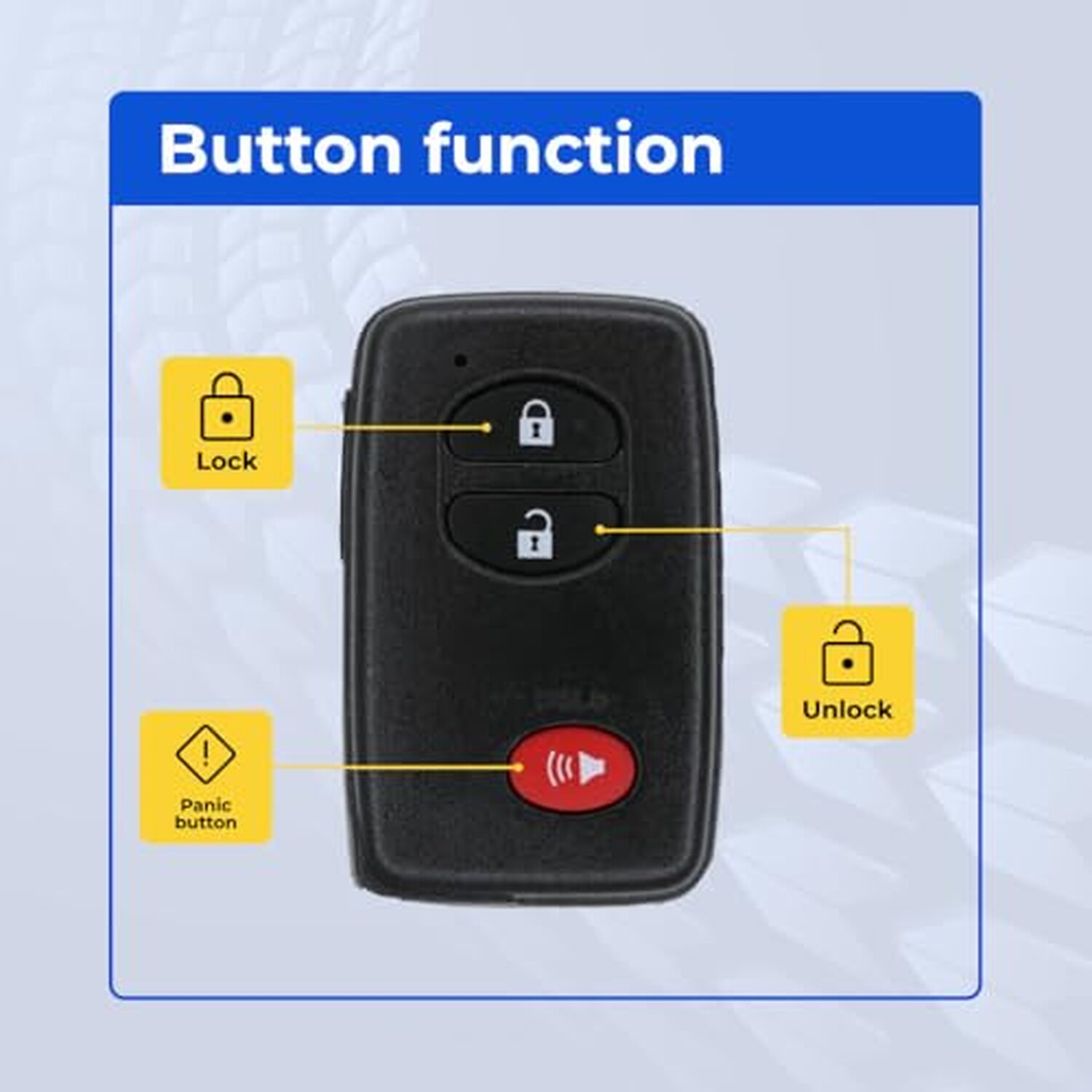 Replacement 2011 Toyota RAV4 Key Fob – FCC: HYQ14AAB – PN: 89904-48100, 89904-06041, 89904-07030 – 3 Button - Image 5