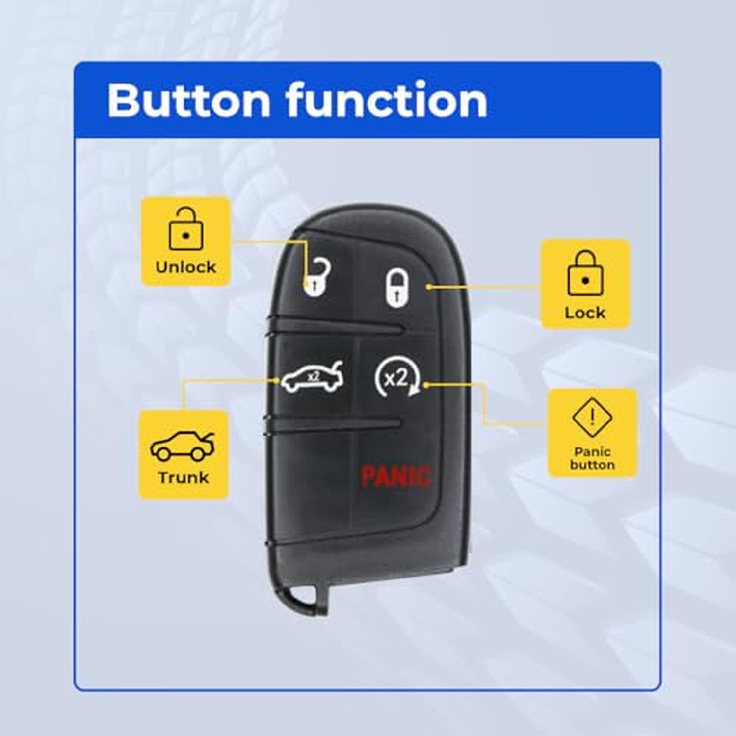 Replacement 2014 Dodge Charger Key Fob – FCC: M3N-40821302, M3N40821302 – PN: 56046759AF – 5 Button - Image 7