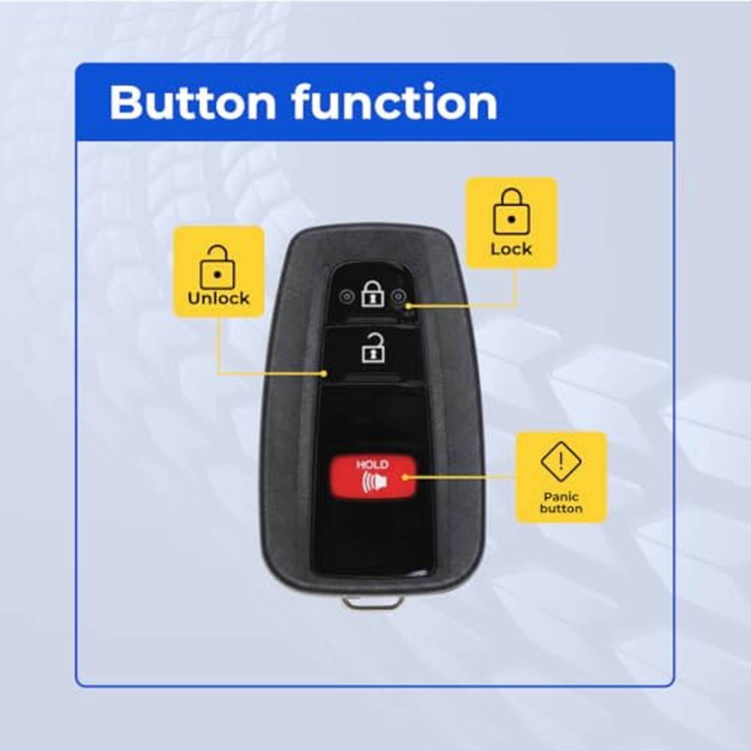 Replacement 2019 Toyota Prius Key Fob – FCC: HYQ14FBC – PN: 89904-47530 – 3 Button - Image 4