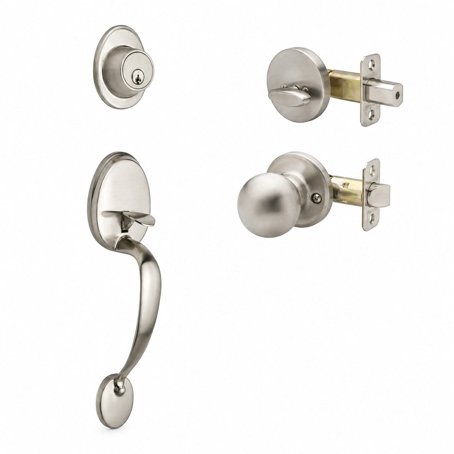 Aftermarket Satin Trim Single Cylinder Knob Door Handleset SC1 Keyway