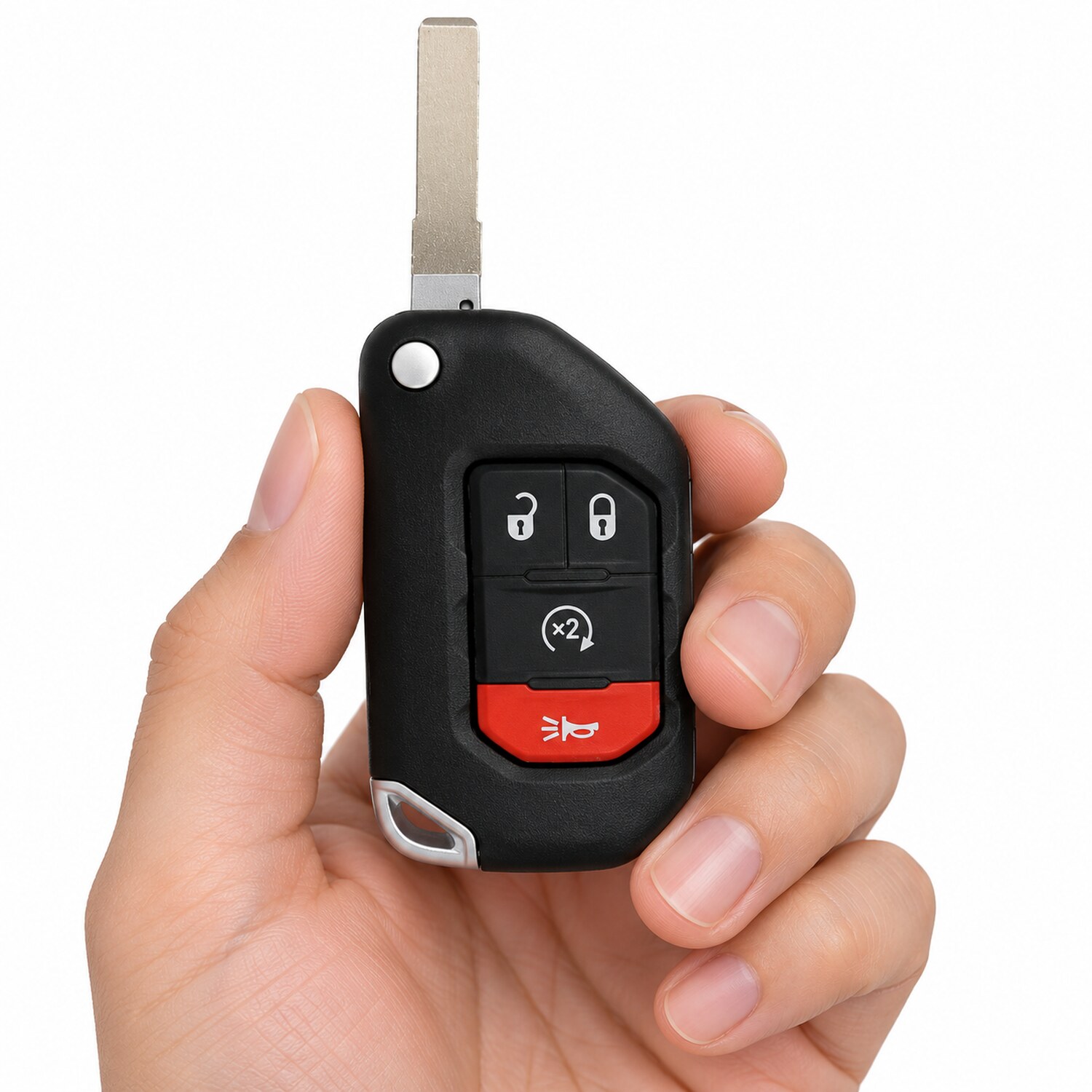 Replacement 2018-2021 Jeep Gladiator Wrangler Key Fob – FCC: OHT1130261 – PN: 68416784AC, 68416790 – 4 Button